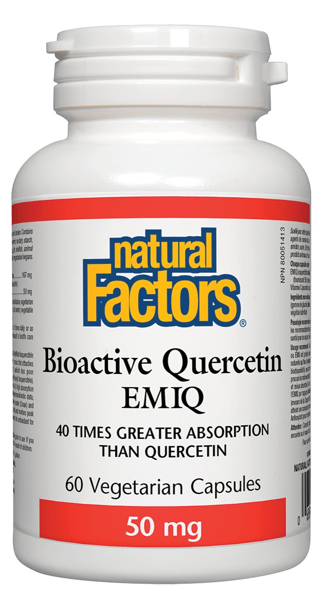 Natural Factors Bioactive Quercetin EMIQ 50 mg 60 Vegetarian Capsules