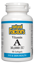 Load image into Gallery viewer, Natural Factors Vitamin A 10,000IU 90 Softgels
