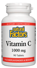Load image into Gallery viewer, Natural Factors Vitamin C Plus Bioflavonoids and Rosehips 1000mg 90 Tablets