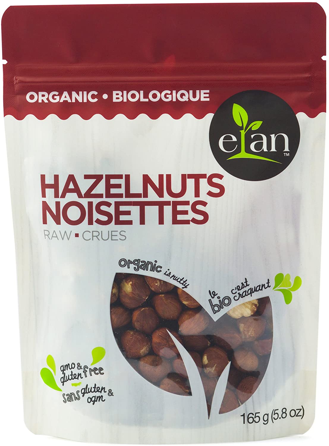 Elan Raw Hazelnuts 165g