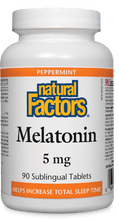 Load image into Gallery viewer, Natrual Factors Melatonin 5mg Mint Flavour 90 Sublingual Tablets