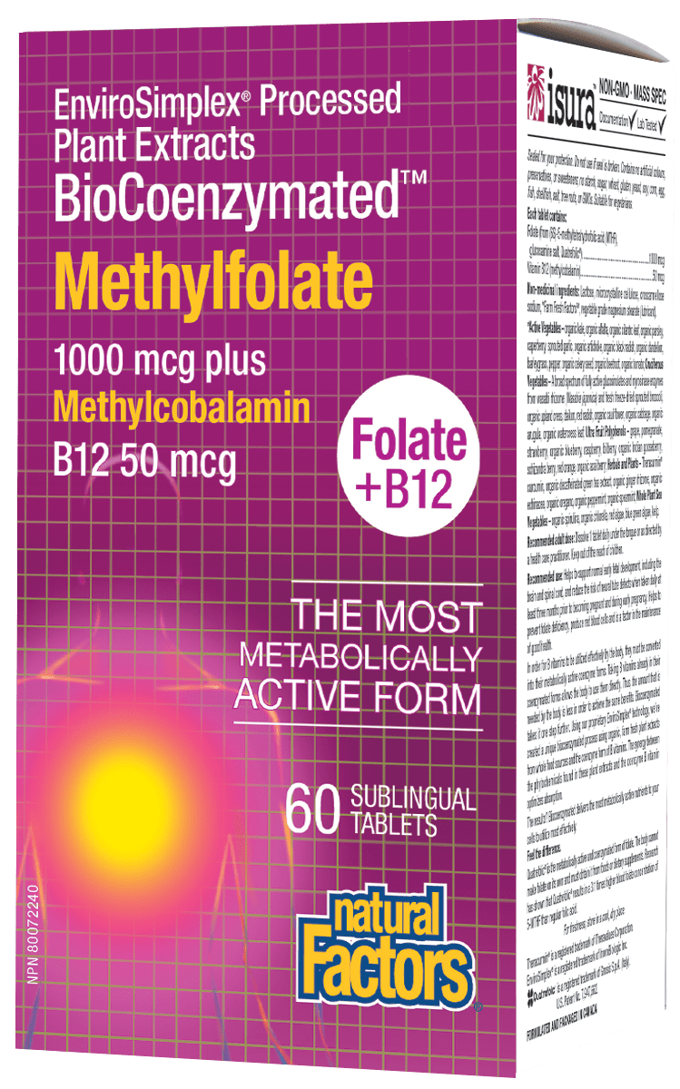 Natural Factors Methyl Folate and Methyl B12 60 Tablets