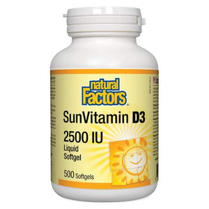 Natural Factors Vitamin D3 2500 IU 500 Softgels