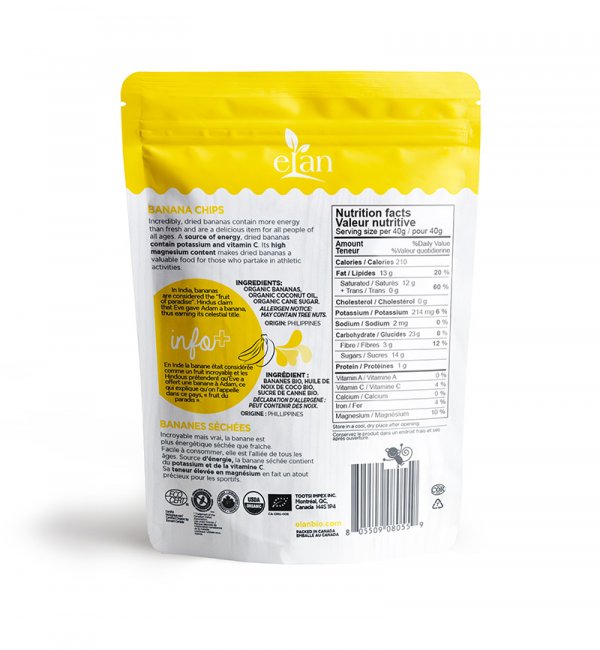 Elan Organic Banana Chips 135g