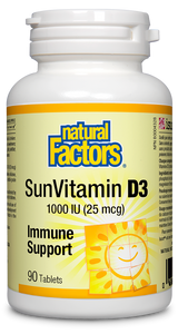 Natural Factors Vitamin D3 1000 IU 90 Tablets