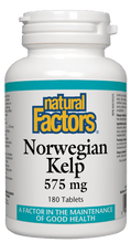 Load image into Gallery viewer, Natural Factors Norwegian Kelp 575mg 180 Tablets