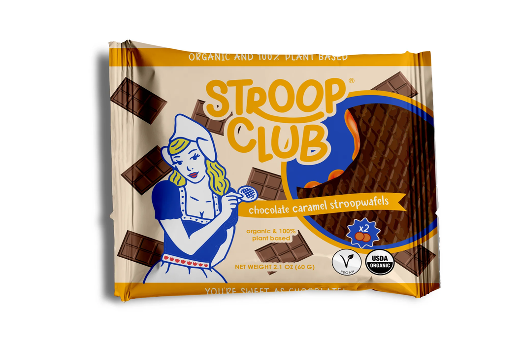 Stroop Club Organic Plant Based Stroopwafel Chocolate Caramel 2pk