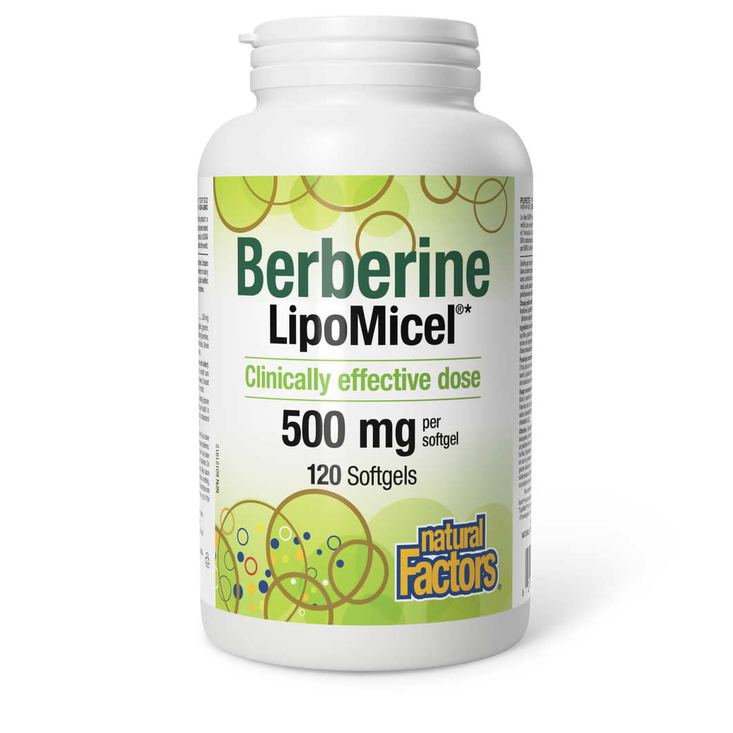 Natural Factors Berberine LipoMicel 120 Softgels