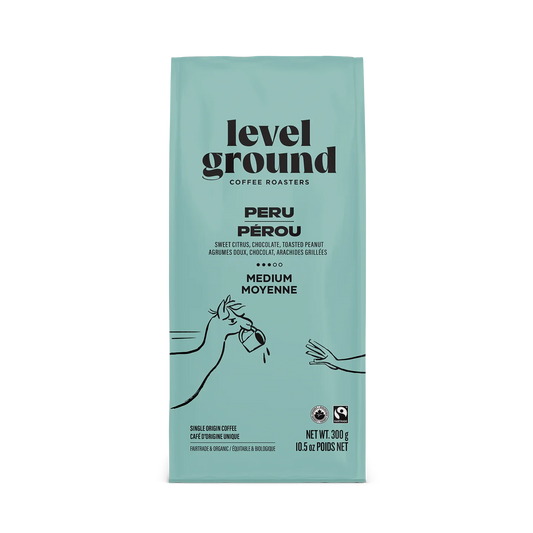 Level Ground Trading Organic Peru Medium Roast Coffee Ground 300g