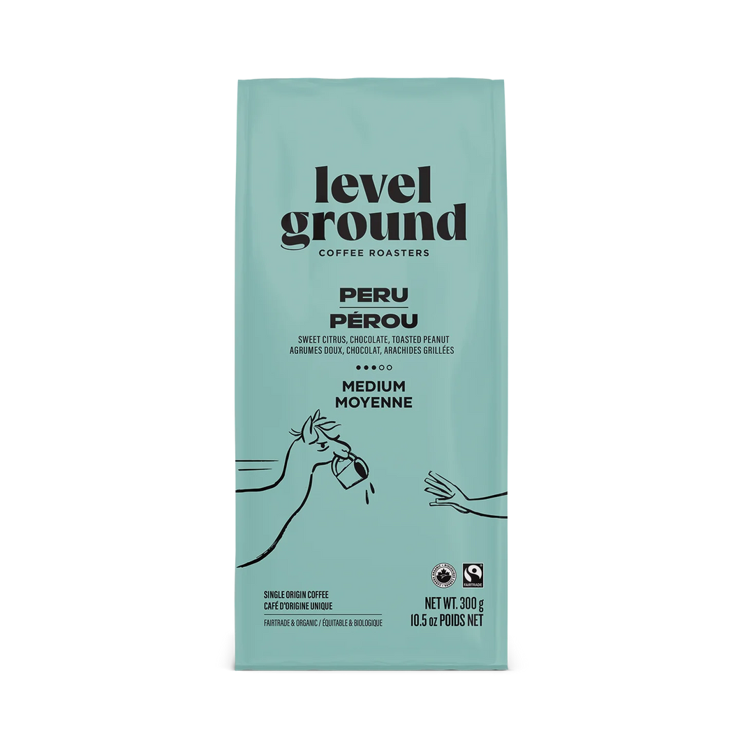 Level Ground Trading Organic Peru Medium Roast Coffee Ground 300g