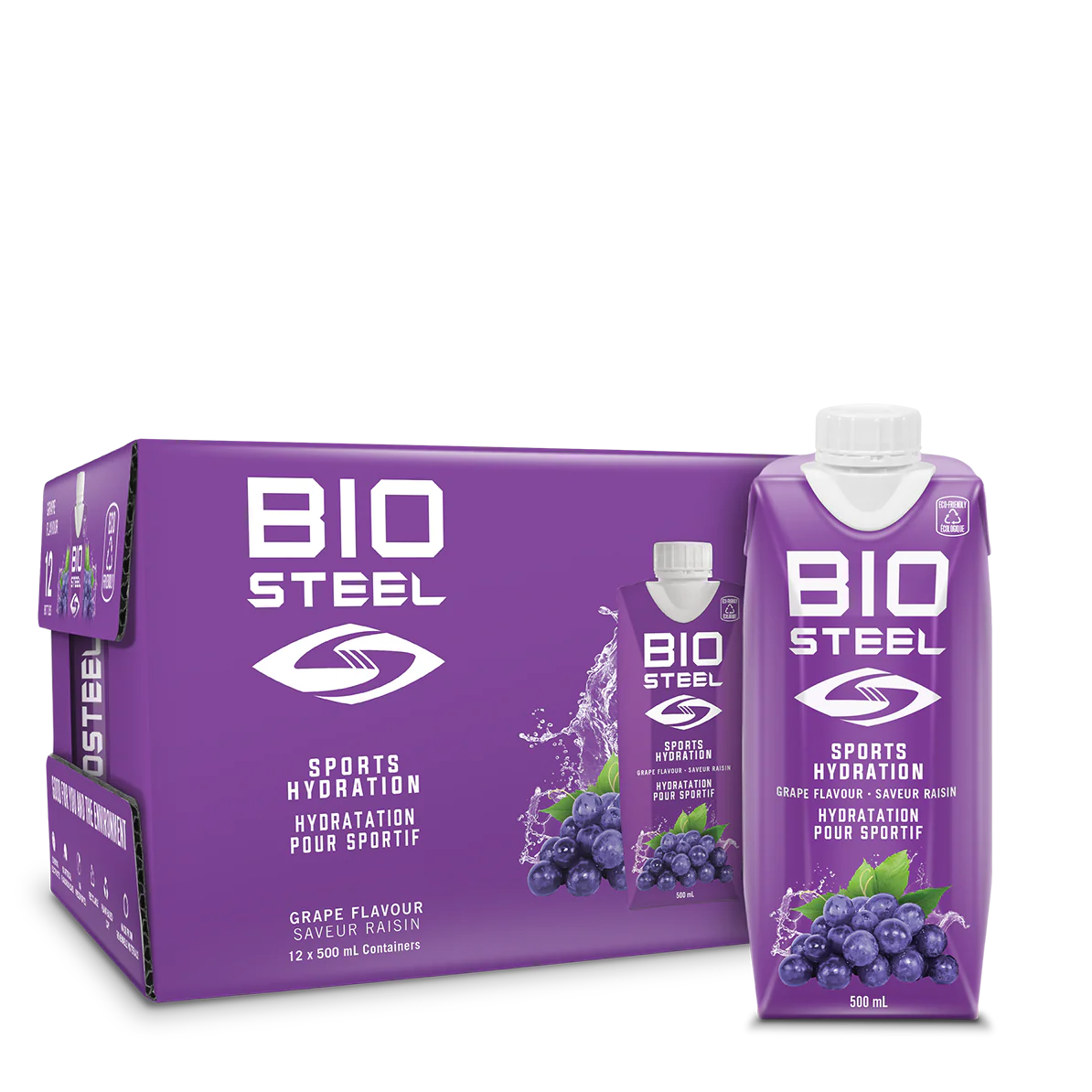 BioSteel Grape Sports Hydration Drink 500ml 12 pack