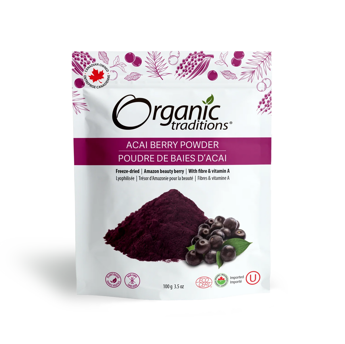 Organic Traditions Acai Berry Powder Cold Dried 100g