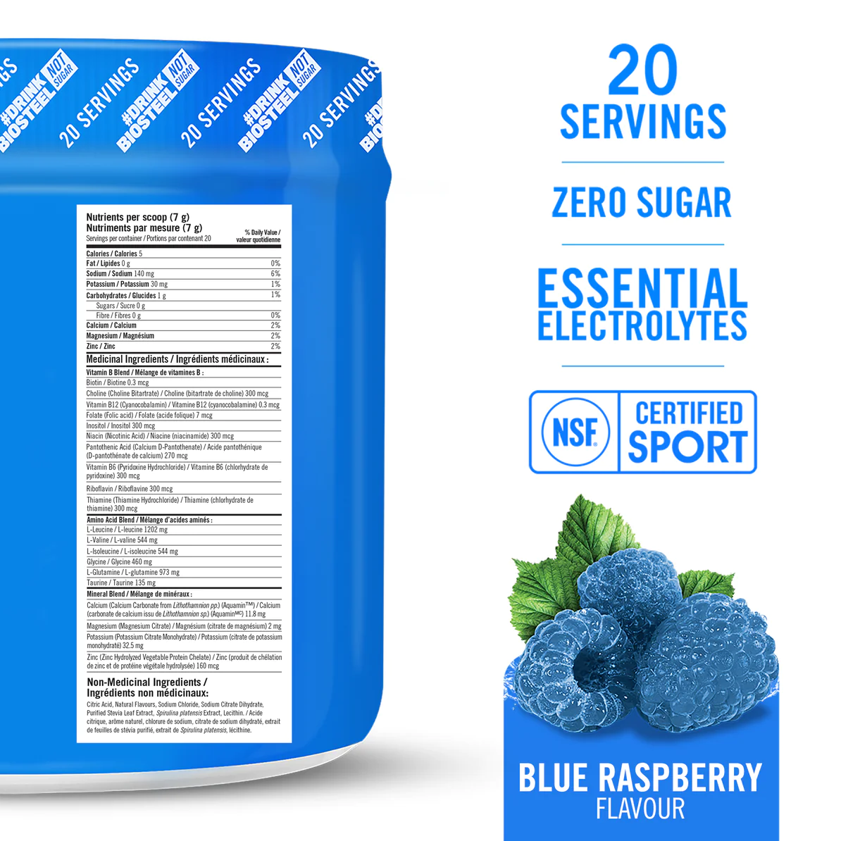 BioSteel Hydration Mix Blue Raspberry 140g