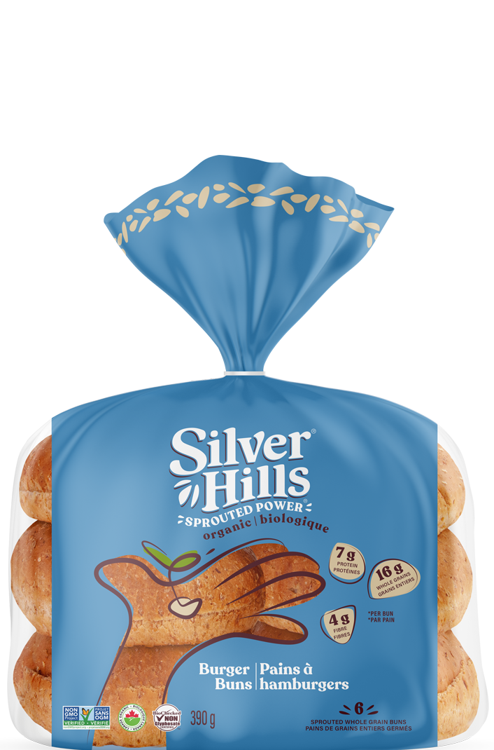 Silver Hills Organic Plain Sprouted Hamburger Buns 390g