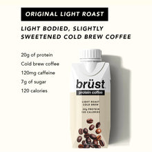 Load image into Gallery viewer, Brust Cold Brew Protein Coffee Light Roast 330ml
