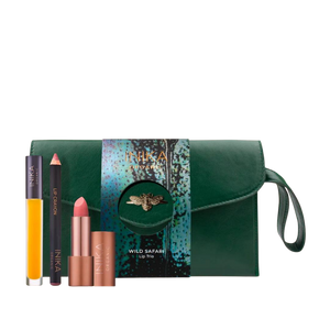 Inika Wild Safari Lip Trio and Travel Bag Gift Set Valued at $167