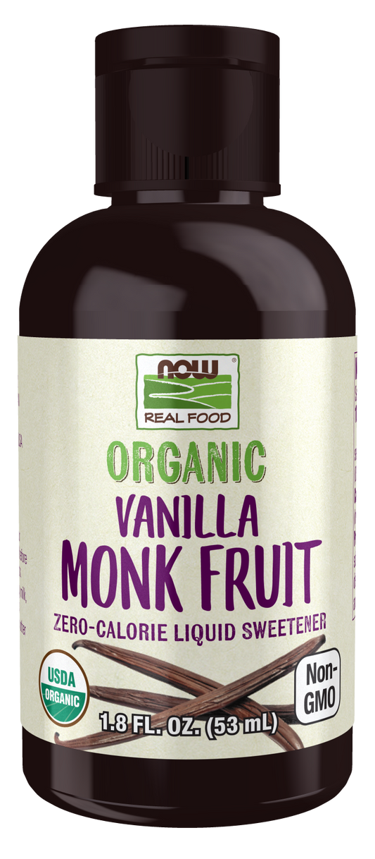NOW Organic Monk Fruit Liquid Sweetener Vanilla 53ml