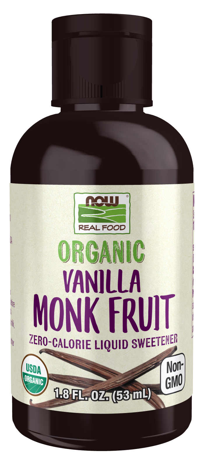 NOW Organic Monk Fruit Liquid Sweetener Vanilla 53ml