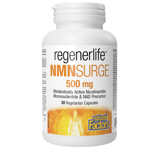 Natural Factors NMNSurge Nicotinamide Mononucleotide 500mg 30vegetarian capsules