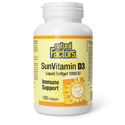 Natural Factors Vitamin D3 1000 IU 180 Softgels