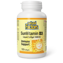 Load image into Gallery viewer, Natural Factors Vitamin D3 1000 IU 180 Softgels
