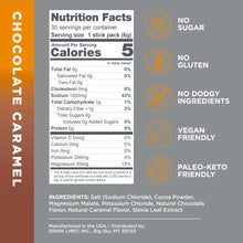 Load image into Gallery viewer, LMNT Chocolate Caramel Electrolyte Mix 6g 30pk
