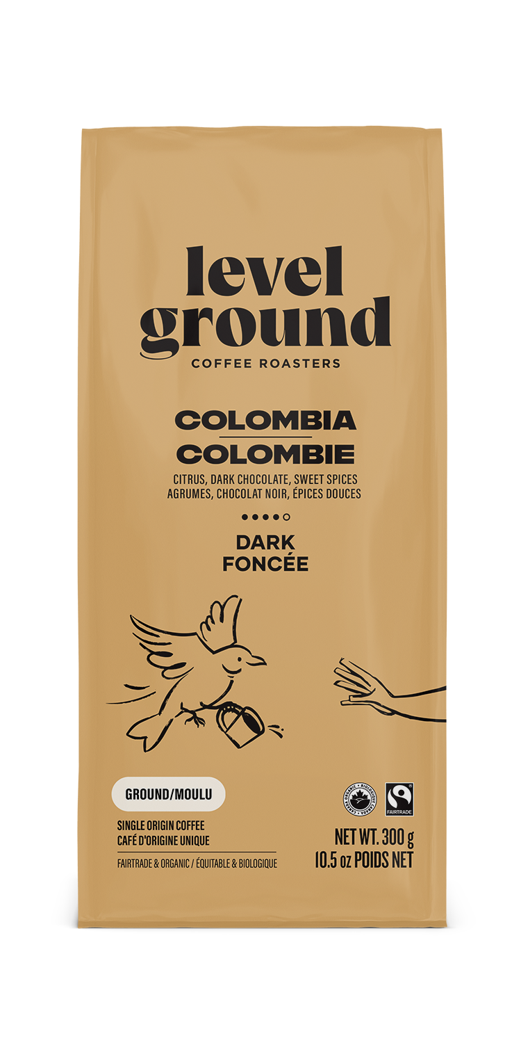 Level Ground Trading Colombia Dark Roast Ground Coffee 300g