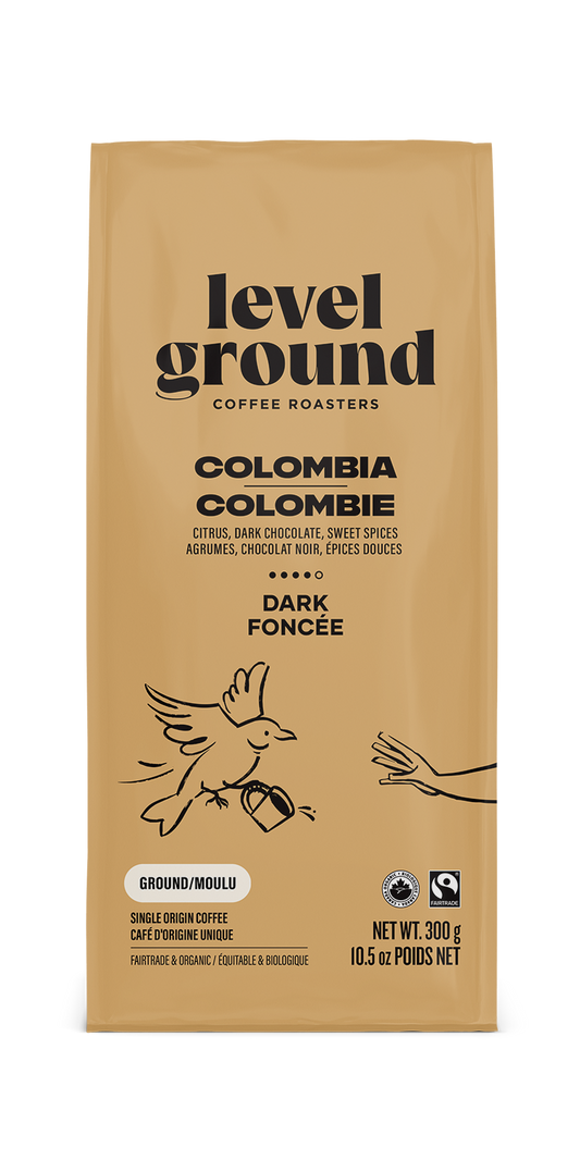 Level Ground Trading Colombia Dark Roast Ground Coffee 300g
