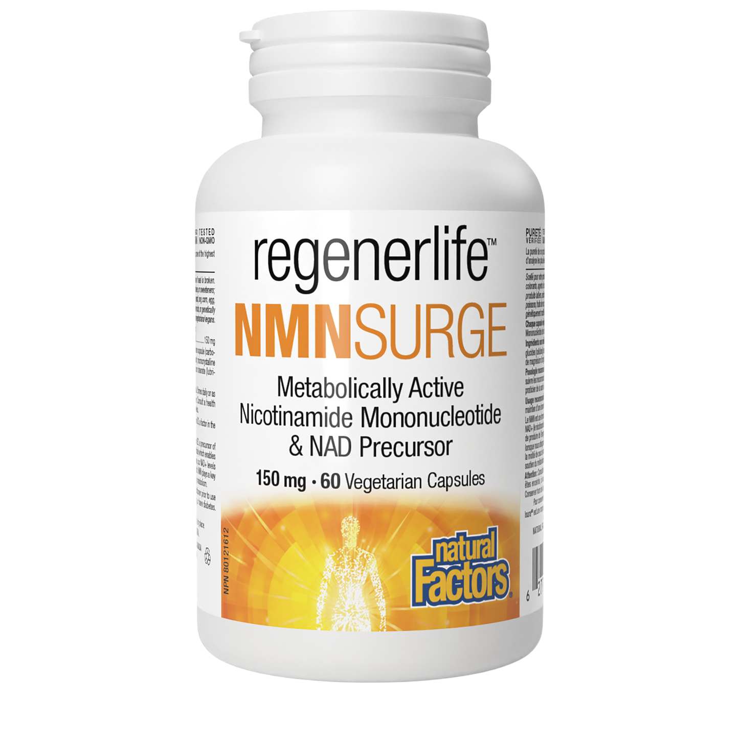 Natural Factors Regenerlife NMN Surge Nicotinomide Mononucleotide 150mg 60 Vegetarian Capsules
