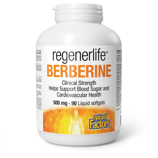 Natural Factors RegenerLife Berberine 500mg 90 Liquid Softgels
