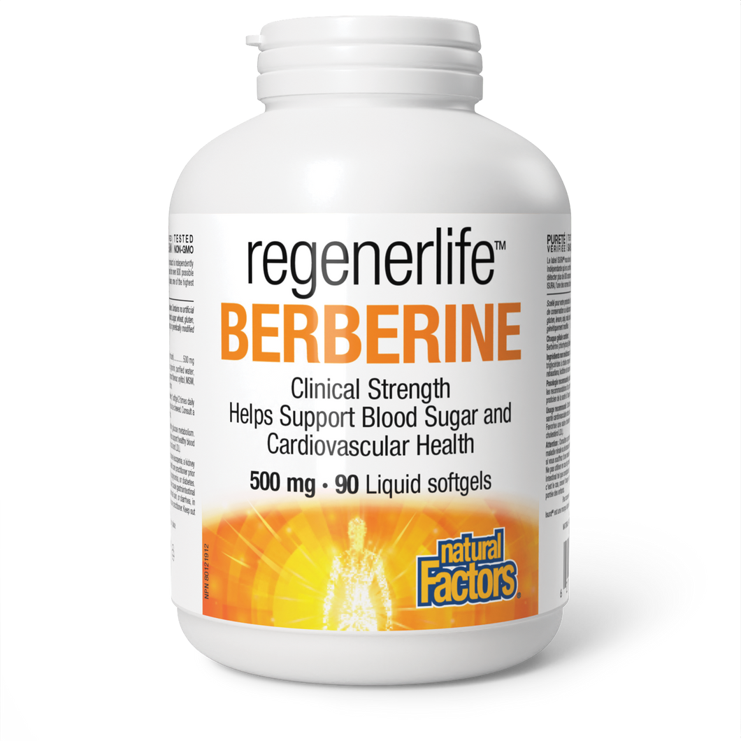 Natural Factors RegenerLife Berberine 500mg 90 Liquid Softgels