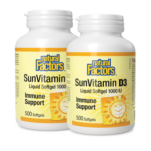 Natural Factors Vitamin D3 1000IU Two Pack 500 Softgels