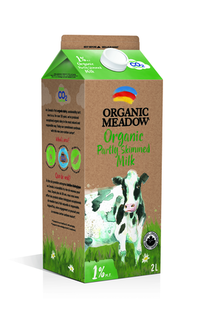 Organic Meadows Organic Milk 1% 2L