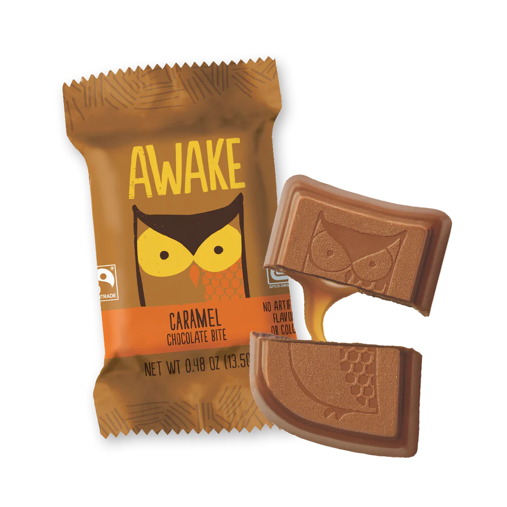 Awake Chocolate Caramel Milk Chocolate Singles 13.5g