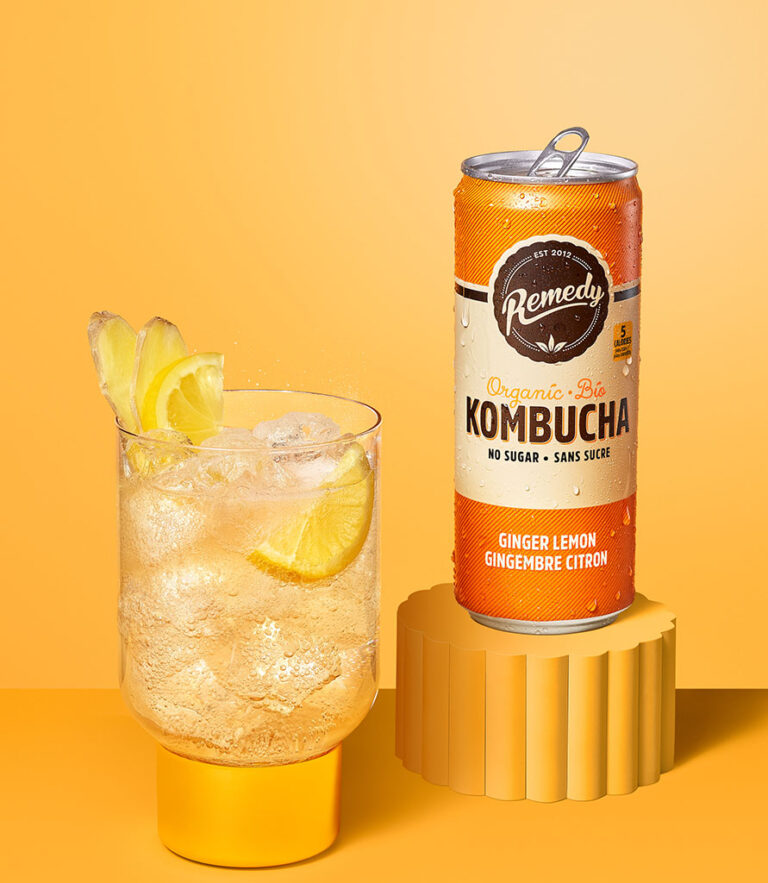 Remedy Organic Ginger Lemon No Sugar Kombucha 330ml 4pk