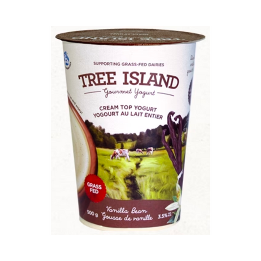 Tree Island Grass Fed Cream Top Yogurt Vanilla Bean 500g