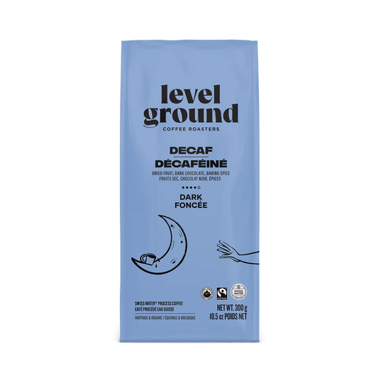 Level Ground Trading Decaf Organic Dark Roast Coffee Ground 300g