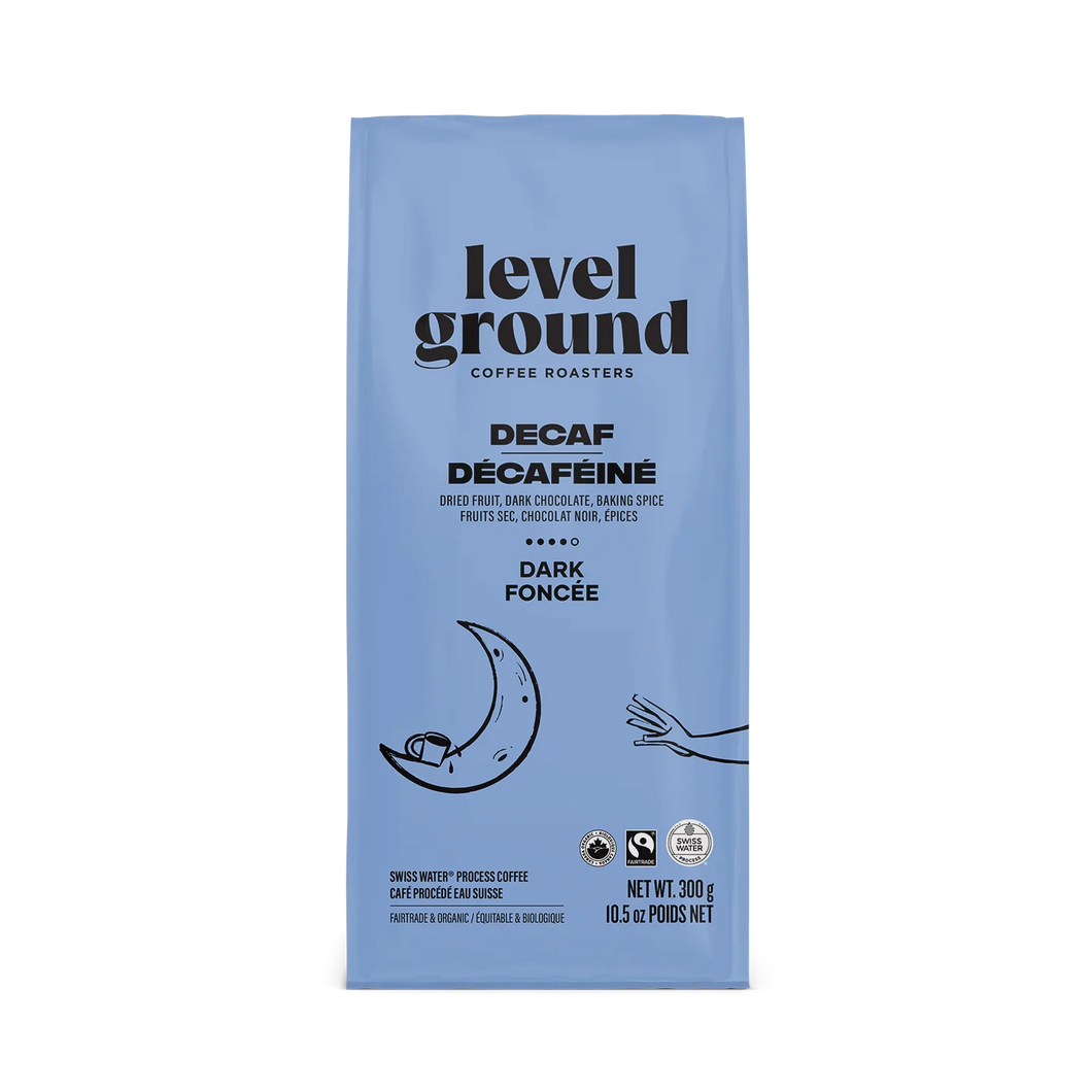 Level Ground Trading Organic Decaf Dark Roast Coffee Beans 300g