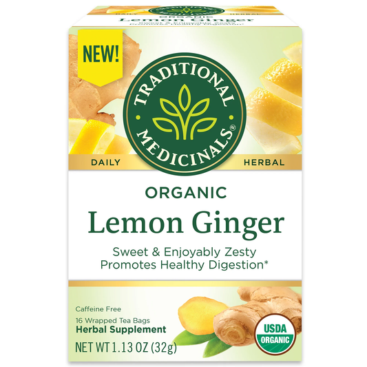 Traditional Medicinals Organic Lemon Ginger Tea 16ct