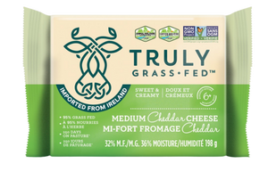 Truly Grass Fed Medium Cheddar Cheese 198g