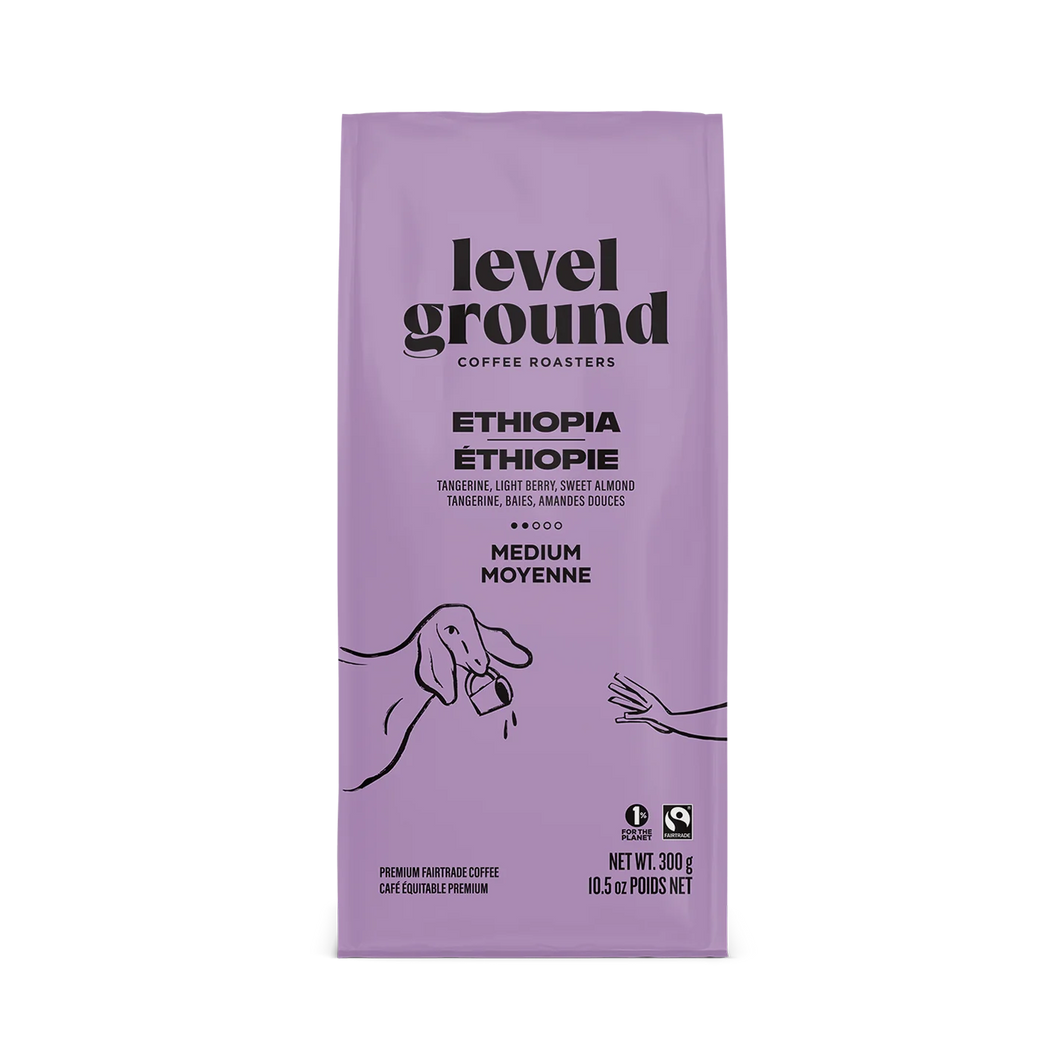 Level Ground Trading Ethiopia Medium Roast Coffee Whole Bean 300g