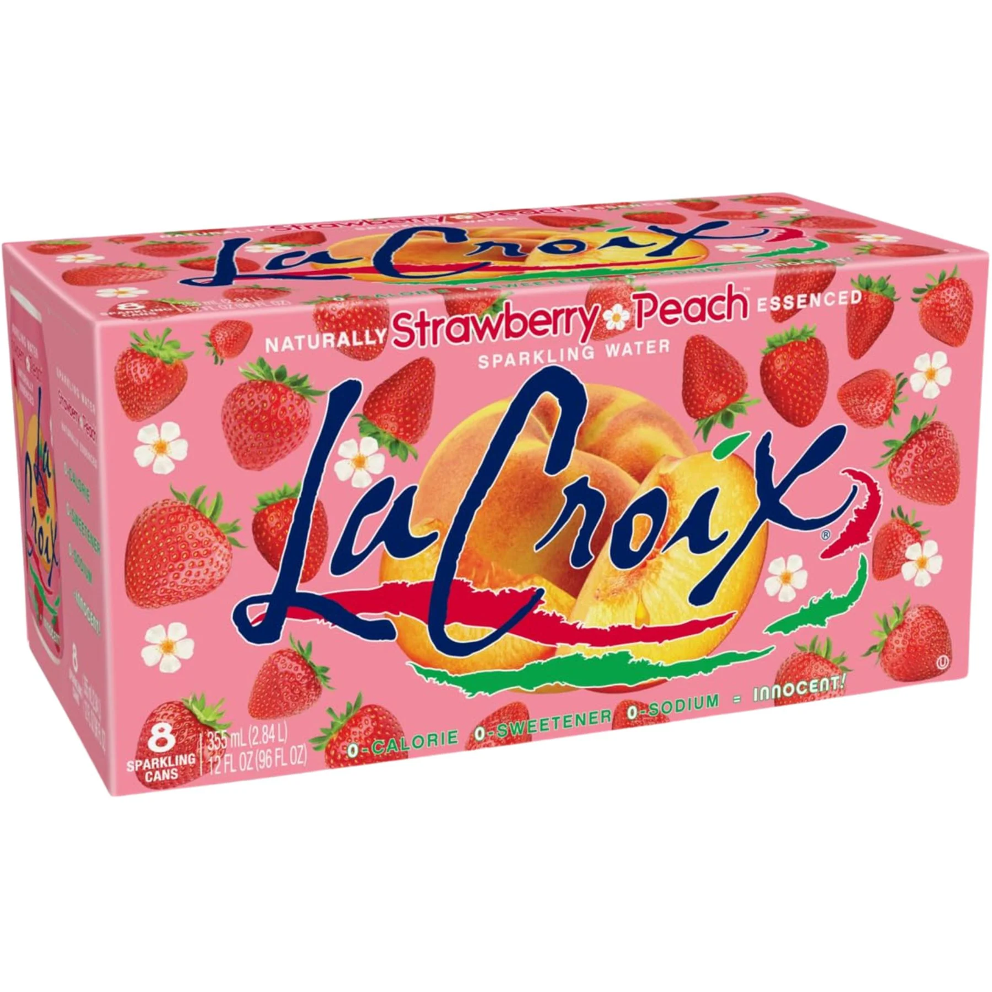 La Croix Peach Strawberry Sparkling Water 355ml 8pk