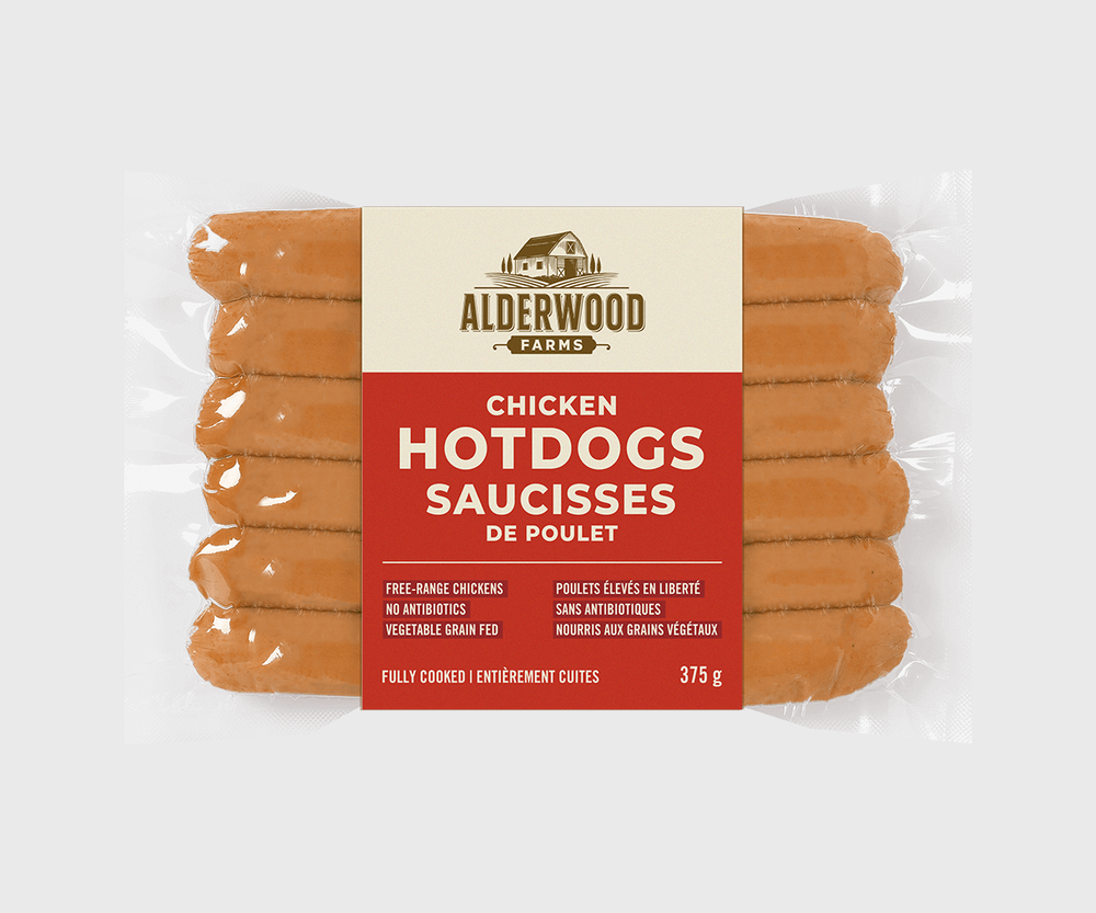 Alderwood Farms Free Range Chicken Hot Dogs 375g
