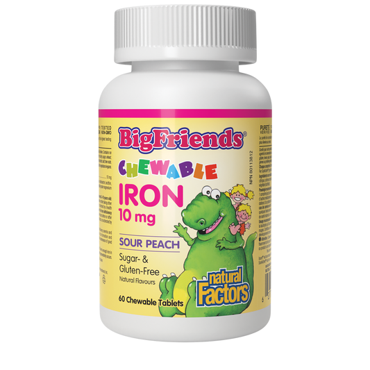 Big Friends Chewable Iron 10mg Sour Peach Flavour 60 Chewable Tablets