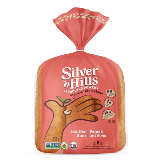 Silver Hills Sprouted Hot Dog Buns 330g 6 Pack