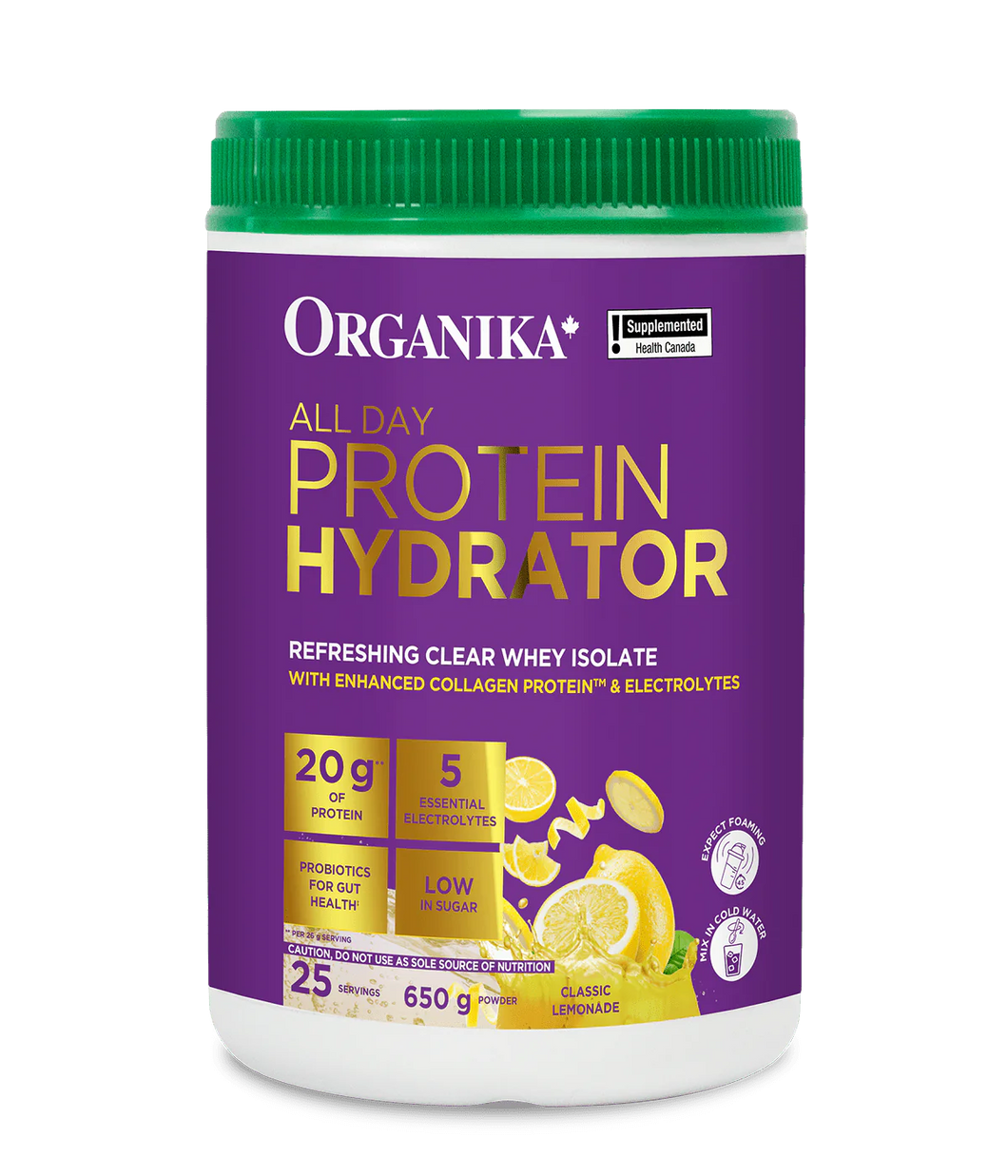 Organika All Day Protein Hydrator Lemonade 650g