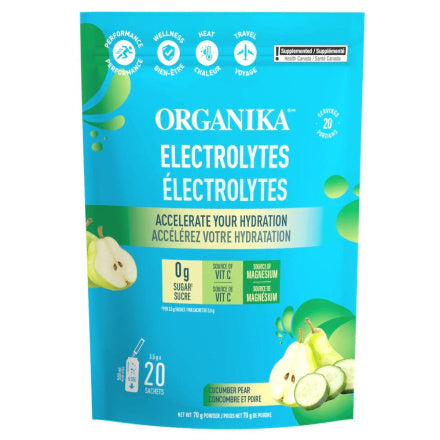 Organika Electrolytes Cucumber Pear Sachet 3.5g 20 Pack