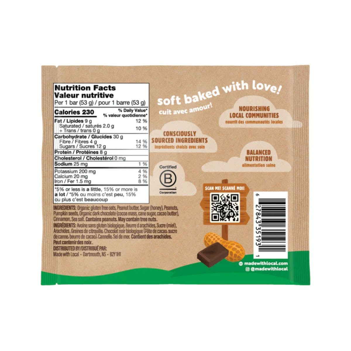 Made With Local Peanut Butter Blondie Bar 53g