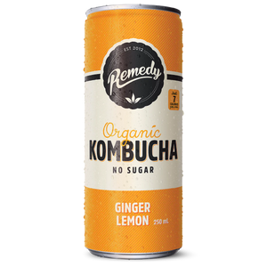 Remedy Organic Ginger Lemon No Sugar Kombucha 330ml