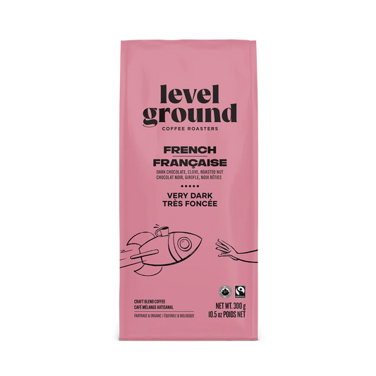 Level Ground Trading Organic French Very Dark Roast Coffee Ground 300g